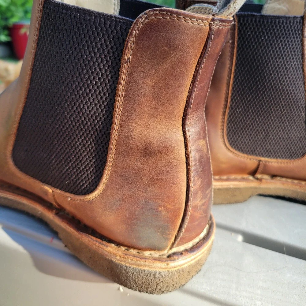 Astorflex Mens Brown Leather Chelsea Boots Made in Italy EU 43 US 10 Rubber Sole